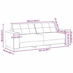 Vidaxl Sofa With Cushion Dark Grey Faux Leather - thumbnail 3