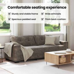 Vidaxl Sofa With Cushion Dark Grey Faux Leather - thumbnail 8