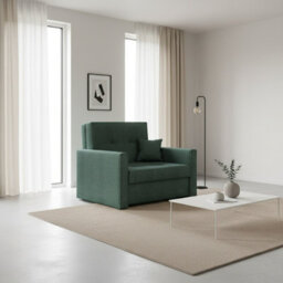 Viva Bis I Armchair With Sleeping Function Storage Container Wooden Frame 103X85X98Cm Melange Turquoise - thumbnail 2
