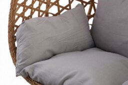 Urbn-Living Tulum Rattan Hanging Egg Chair Swing With Stand Garden Indoor Outdoor & Cushions - Light Brown - thumbnail 8
