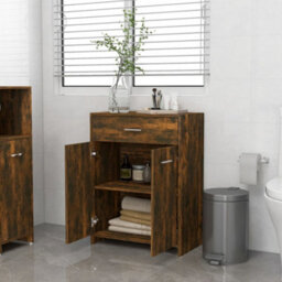 Berkfield Bathroom Cabinet Smoked Oak 60X33X80 Cm Engineered Wood - thumbnail 3