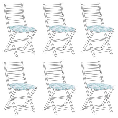 Beliani Set Of 6 Garden Chair Cushions Tolve 39 X 31 Cm Light Blue - image 1