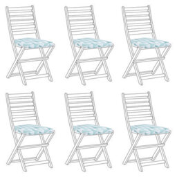 Beliani Set Of 6 Garden Chair Cushions Tolve 39 X 31 Cm Light Blue - thumbnail 1
