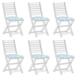 Beliani Set Of 6 Garden Chair Cushions Tolve 39 X 31 Cm Light Blue - thumbnail 4