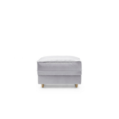 Abakus Direct Chicago Velvet Footstool In Light Grey - image 1