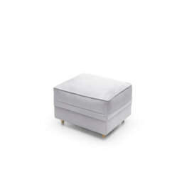 Abakus Direct Chicago Velvet Footstool In Light Grey - thumbnail 3