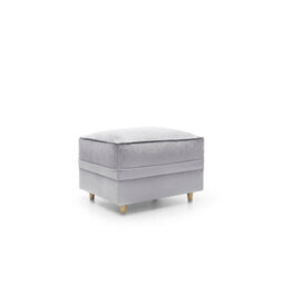 Abakus Direct Chicago Velvet Footstool In Light Grey - thumbnail 2