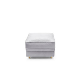 Abakus Direct Chicago Velvet Footstool In Light Grey - thumbnail 4