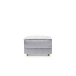 Abakus Direct Chicago Velvet Footstool In Light Grey