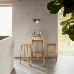 Furniture To Go Barlow Bar Table In Matt Oak Included 2 Barlow Bar Stool Without Back In Matt Oak