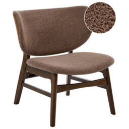 Beliani Traditional Armchair Day Boucle Taupe - thumbnail 1