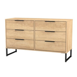 Beijing 6 Drawer Midi Chest Of Drawers In Nebraska Oak (Ready Assembled) - thumbnail 4