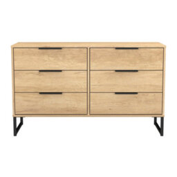 Beijing 6 Drawer Midi Chest Of Drawers In Nebraska Oak (Ready Assembled) - thumbnail 2