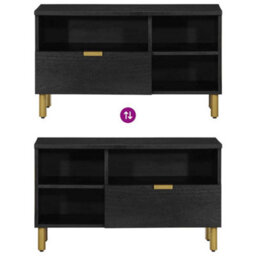 Berkfield Tv Cabinet Black 80X33X46 Cm Engineered Wood - thumbnail 6