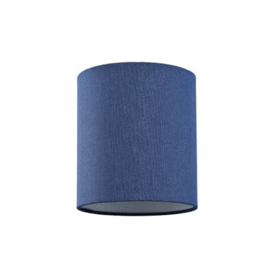 Happy Homewares Contemporary And Elegant Midnight Blue Linen Fabric 18Cm Cylinder Lamp Shade - image 1