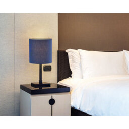 Happy Homewares Contemporary And Elegant Midnight Blue Linen Fabric 18Cm Cylinder Lamp Shade - thumbnail 7