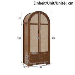 Btm Modern Wardrobe With Curved Doors Hanging Rail Drawers Large Storage Cabinet For Bedroom And Hallway - thumbnail 6