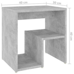 Vidaxl Bed Cabinet Concrete Grey 40X30X40 Cm Engineered Wood Bed Cabinets - thumbnail 6