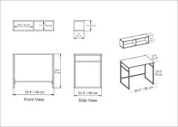 Decorotika Hussum Writing Desk Laptop Desk Floating Shelf Included Black Oak - thumbnail 6