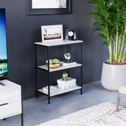 Lassic Vida Designs Brooklyn Grey 3 Tier Bookcase Industrial Freestanding Shelving Unit (H)780mm (W)600mm (D)300mm - thumbnail 1