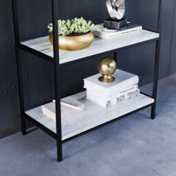 Lassic Vida Designs Brooklyn Grey 3 Tier Bookcase Industrial Freestanding Shelving Unit (H)780mm (W)600mm (D)300mm - thumbnail 4