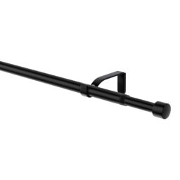 GoodHome Araxos Matt Black Extendable Cap Single Curtain Pole Set, (L)1200mm-2100mm (Dia)19mm - thumbnail 7