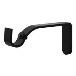 GoodHome Araxos Matt Black Extendable Cap Single Curtain Pole Set, (L)1200mm-2100mm (Dia)19mm - thumbnail 4