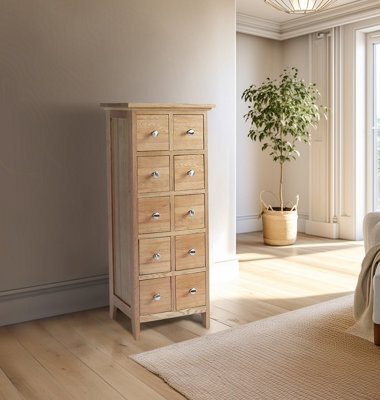 Hallowood Furniture Camberley Oak Dvd And Cd Storage Unit 10 Drawers - image 1