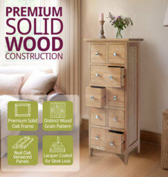 Hallowood Furniture Camberley Oak Dvd And Cd Storage Unit 10 Drawers - thumbnail 4