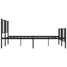 Berkfield Metal Bed Frame With Headboard And Footboard Black 183X213 Cm - thumbnail 7