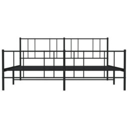 Berkfield Metal Bed Frame With Headboard And Footboard Black 183X213 Cm - thumbnail 6