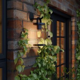 GoodHome Casterton Fixed Matt Black Mains-Powered (Wired) Incandescent Outdoor Wall Light - thumbnail 4