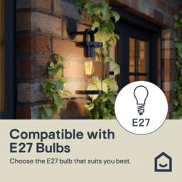 GoodHome Casterton Fixed Matt Black Mains-Powered (Wired) Incandescent Outdoor Wall Light - thumbnail 6