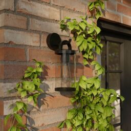 GoodHome Casterton Fixed Matt Black Mains-Powered (Wired) Incandescent Outdoor Wall Light - thumbnail 5