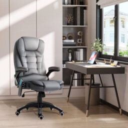 Vinsetto Office Chair With Heating Massage Points Relaxing Reclining, Grey