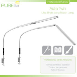 Purelite Astra Twin Long Reach Clamp-On Led Task Lamp Twin Head 1600 Lumens - thumbnail 3