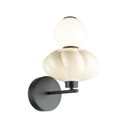 Luminosa Lighting Luminosa Tordi Globe Wall Lights Beige, Matt White 3000K Warm White - thumbnail 1