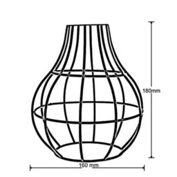 2 Pack Of Brushed Silver Modern Easy Fit Metal Geometric Ceiling Pendant Light Shades, Bulb Guards Wire Cage Lampshades - thumbnail 3