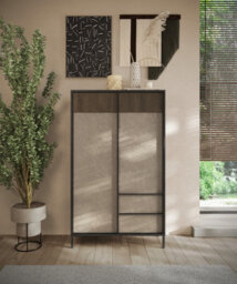 FurniComp LTD Furnicomp Venice 2 Door 2 Drawer Grey And Mercure Oak Tall Sideboard/highboard - thumbnail 2