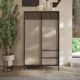 FurniComp LTD Furnicomp Venice 2 Door 2 Drawer Grey And Mercure Oak Tall Sideboard/highboard - thumbnail 1