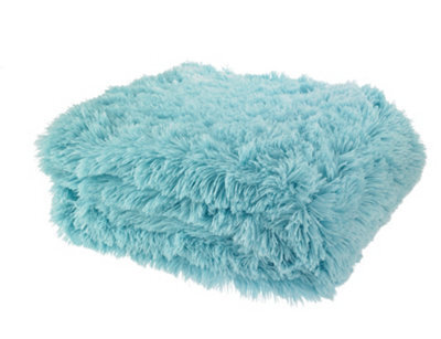 Catherine Lansfield Downstairs Living Cuddly Deep Pile 150X200Cm Blanket Throw Duck Egg Blue - image 1