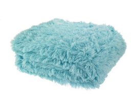 Catherine Lansfield Downstairs Living Cuddly Deep Pile 150X200Cm Blanket Throw Duck Egg Blue - thumbnail 1