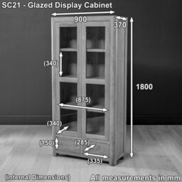 The Furniture Market Soho Oak Glazed 2 Door 2 Drawer Tall Display Cabinet Unit - thumbnail 9