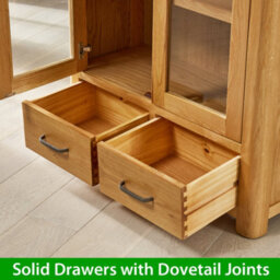 The Furniture Market Soho Oak Glazed 2 Door 2 Drawer Tall Display Cabinet Unit - thumbnail 7