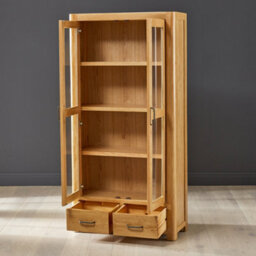 The Furniture Market Soho Oak Glazed 2 Door 2 Drawer Tall Display Cabinet Unit - thumbnail 6