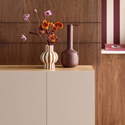 Sweeek - Sideboard Metal And Wood Decor 3 Doors 120 Cm Beige And Natural - Ashton - thumbnail 7