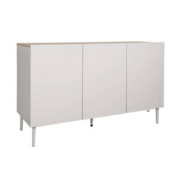 Sweeek - Sideboard Metal And Wood Decor 3 Doors 120 Cm Beige And Natural - Ashton - thumbnail 2