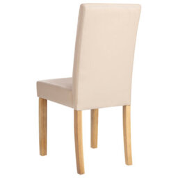 Beliani Set Of 2 Beige Faux Leather Dining Chairs With Rubberwood Legs, Design - W43 X D61 X H95Cm - thumbnail 6