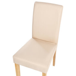 Beliani Set Of 2 Beige Faux Leather Dining Chairs With Rubberwood Legs, Design - W43 X D61 X H95Cm - thumbnail 7