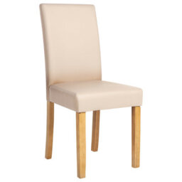 Beliani Set Of 2 Beige Faux Leather Dining Chairs With Rubberwood Legs, Design - W43 X D61 X H95Cm - thumbnail 4